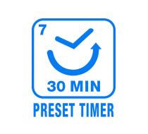 El temporizador programable cuenta con siete tiempos de cronometraje programados que se pueden utilizar según convenga para practicar diferentes deportes. Una vez transcurrido el período cronometrado, el reloj emite una alarma e inicia de nuevo la cuenta atrás de forma automática según el tiempo programado. La capacidad de medición máxima es de 30 minutos